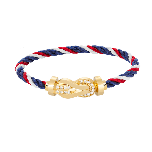 [⭐Renara]CHANCE LARGE 8 FIGURE BUCKLE HALF DIAMOND BRACELET GOLD
