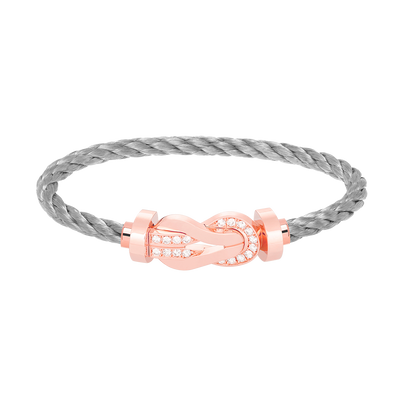 [⭐Renara]CHANCE LARGE 8 FIGURE BUCKLE HALF DIAMOND BRACELET ROSE GOLD