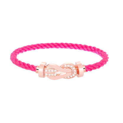 [⭐Renara]CHANCE LARGE 8 FIGURE BUCKLE HALF DIAMOND BRACELET ROSE GOLD