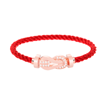 [⭐Renara]CHANCE LARGE 8 FIGURE BUCKLE HALF DIAMOND BRACELET ROSE GOLD
