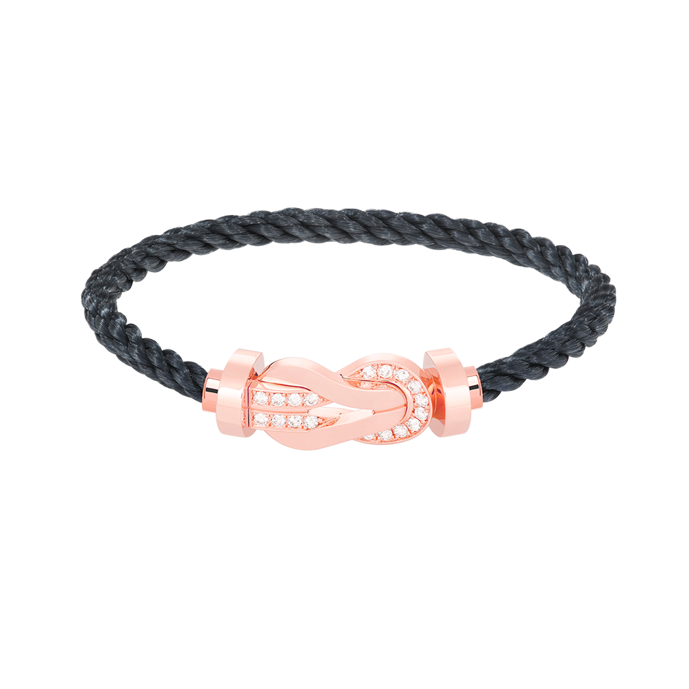 [⭐Renara]CHANCE LARGE 8 FIGURE BUCKLE HALF DIAMOND BRACELET ROSE GOLD