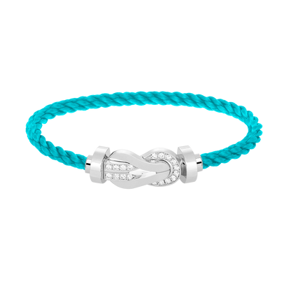 [⭐Renara]CHANCE LARGE 8 FIGURE BUCKLE HALF DIAMOND BRACELET SILVER