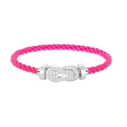 [⭐Renara]CHANCE LARGE 8 FIGURE BUCKLE HALF DIAMOND BRACELET SILVER