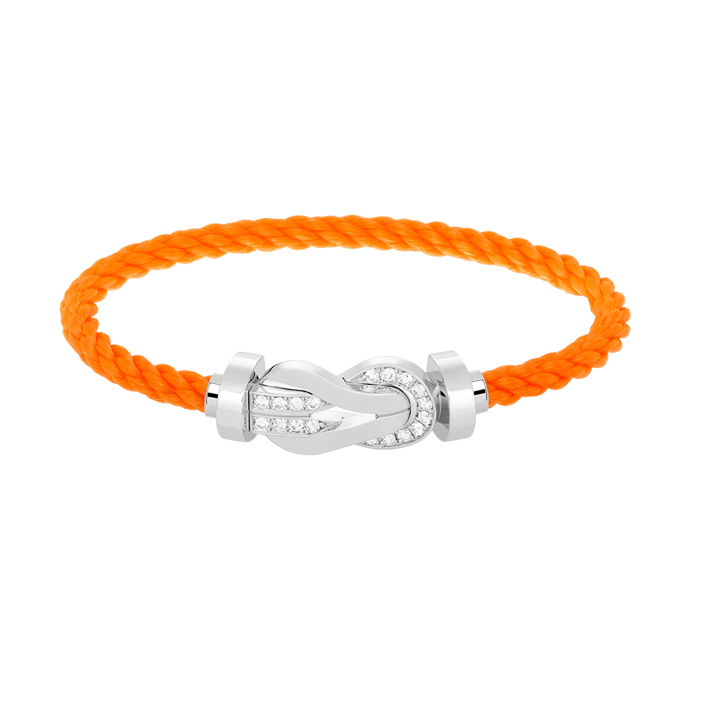 [⭐Renara]CHANCE LARGE 8 FIGURE BUCKLE HALF DIAMOND BRACELET SILVER