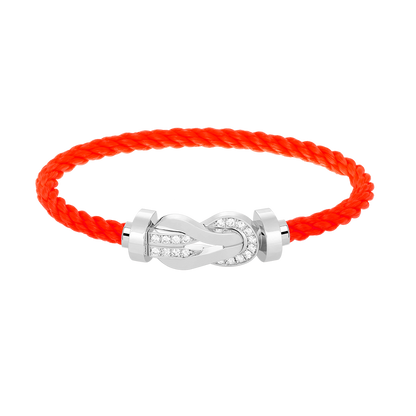 [⭐Renara]CHANCE LARGE 8 FIGURE BUCKLE HALF DIAMOND BRACELET SILVER