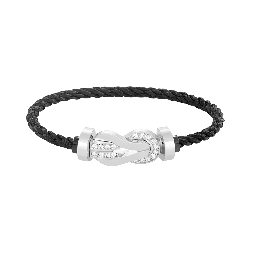 [⭐Renara]CHANCE LARGE 8 FIGURE BUCKLE HALF DIAMOND BRACELET SILVER