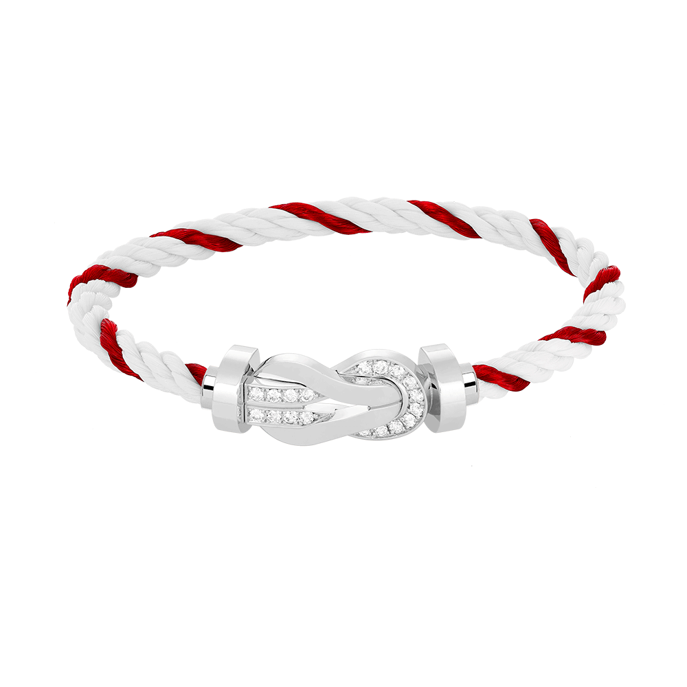 [⭐Renara]CHANCE LARGE 8 FIGURE BUCKLE HALF DIAMOND BRACELET SILVER