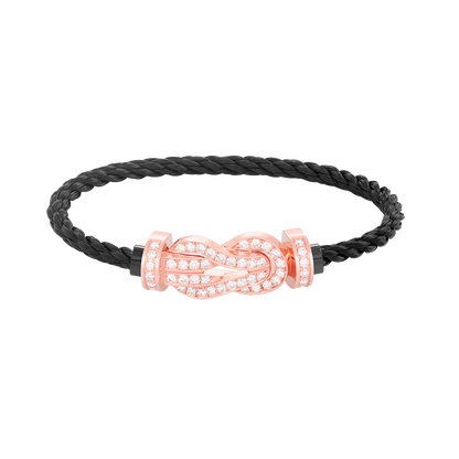 [⭐Renara]CHANCE LARGE 8 FIGURE BUCKLE FULL DIAMOND BRACELET ROSE GOLD
