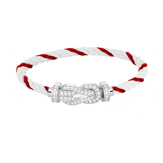 [⭐Renara]CHANCE LARGE 8 FIGURE BUCKLE FULL DIAMOND BRACELET SILVER