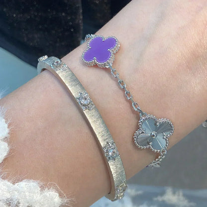 [⭐Renara] CLOVER 5 MOTIF VIOLET BRACELET COLLECTION