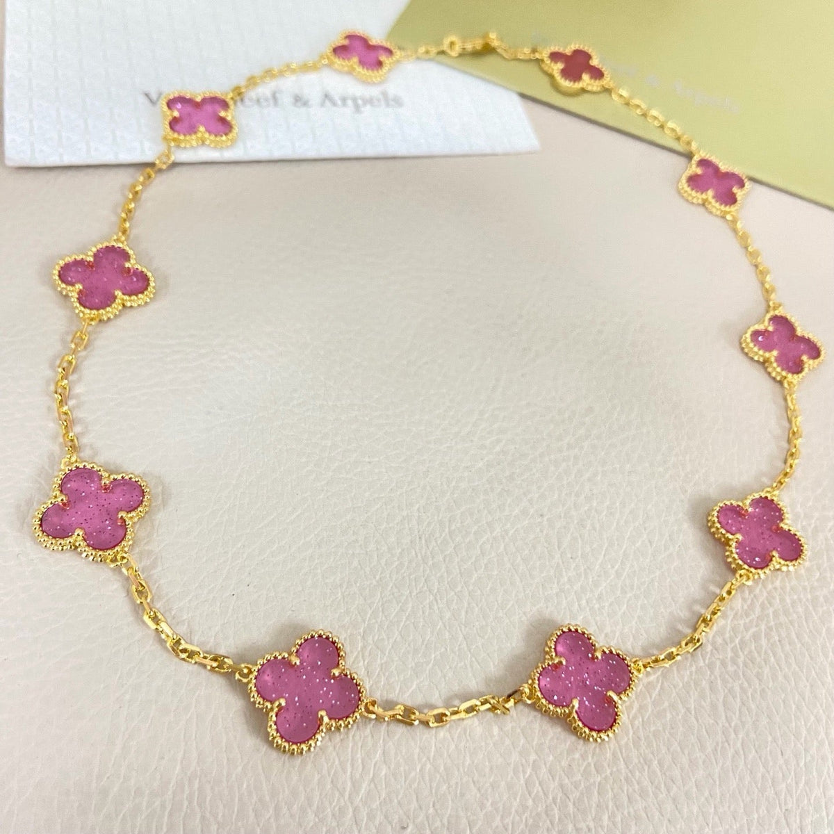 [⭐Renara]CLOVER 10 MOTIFS  NEW BUBBLE PINK ENAMEL