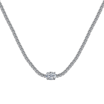 [Lucky Jewelry]1.0 Carat Shining Oval Cut Necklace