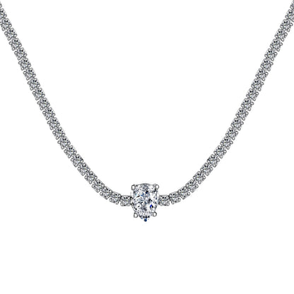 [Lucky Jewelry]1.0 carat Unique Pear Cut Tennis Necklace