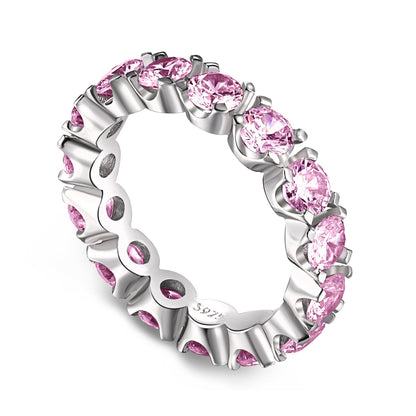[Lucky Jewelry]Eternity Round Cut Tennis Ring