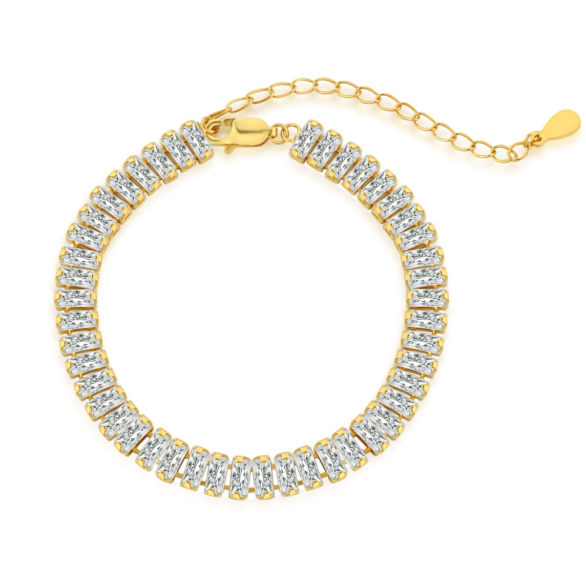 [Lucky Jewelry]Exquisite Emerald Cut Daily Bracelet
