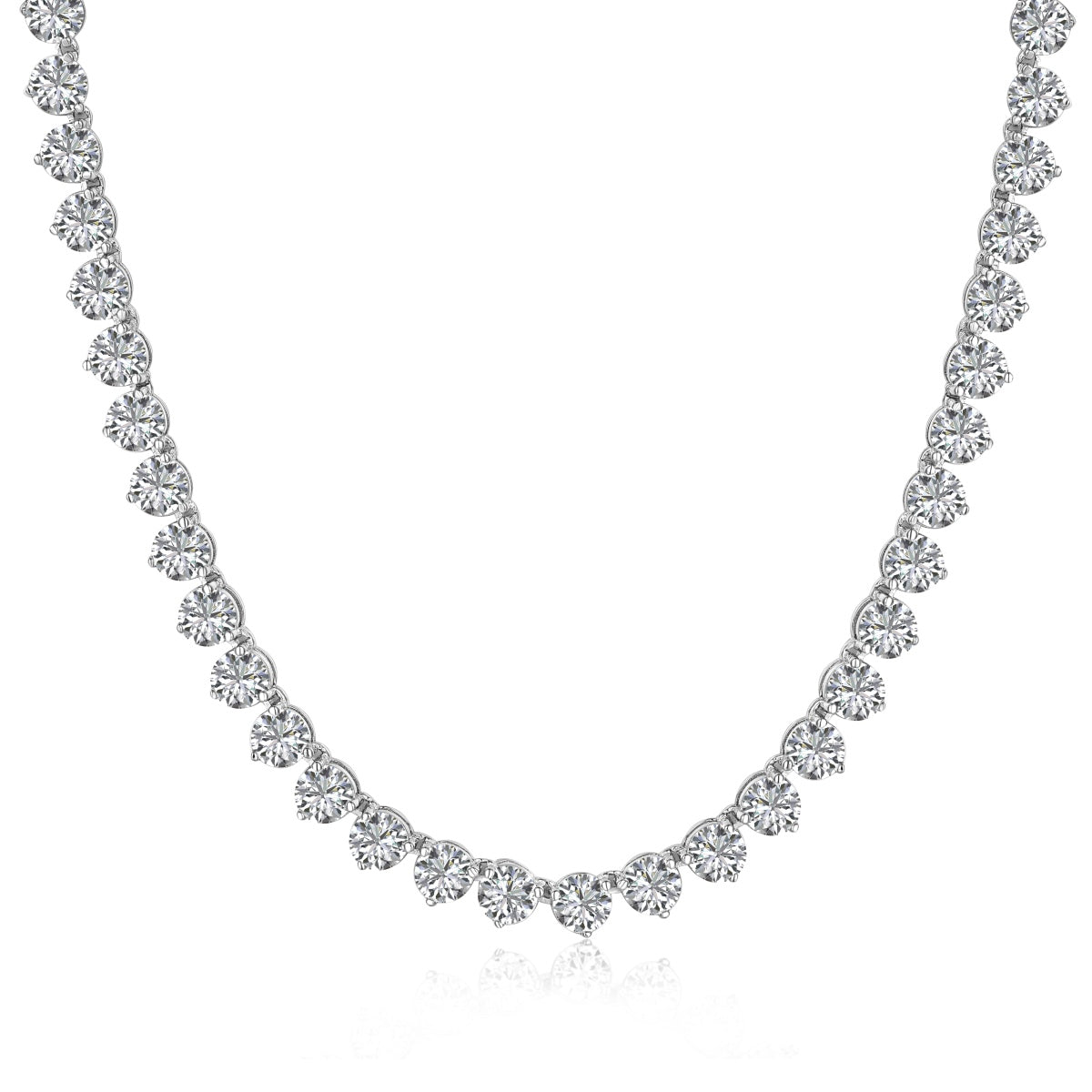 [Lucky Jewelry]Ornate Heart Cut Tennis Necklace