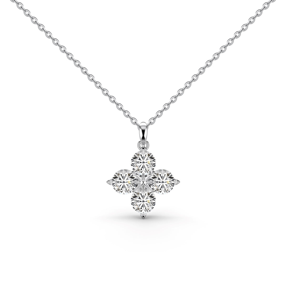 [Lucky Jewelry]Four-Leaf Clover And Eight-Pointed Star Necklace