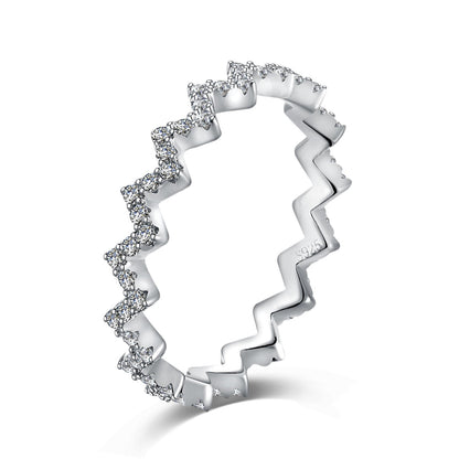 [Lucky Jewelry]Delicate Enchanting Wave Shape Daily Ring