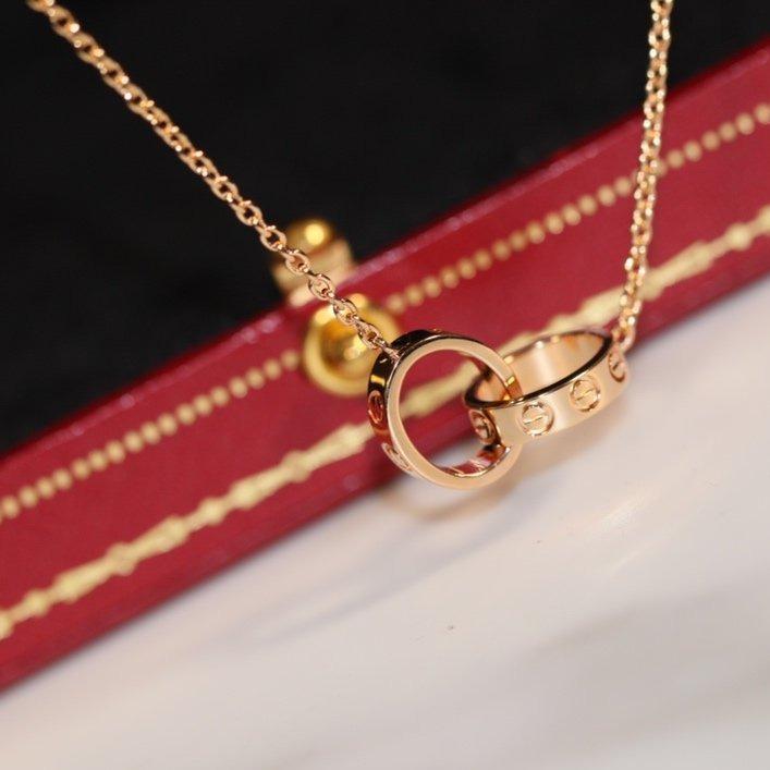 [⭐Renara]LOVE NECKLACE PINK GOLD AND SILVER