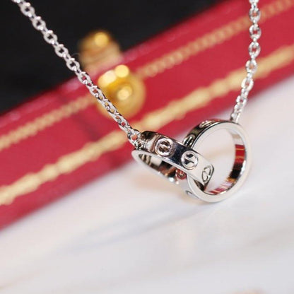 [⭐Renara]LOVE NECKLACE PINK GOLD AND SILVER