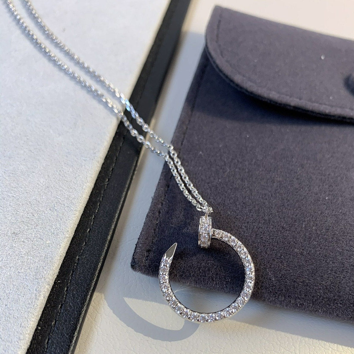 [⭐Renara]JUSTE NECKLACE SILVER DIAMONDS