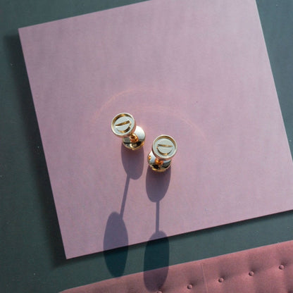 [⭐Renara]LOVE EARRINGS PINK GOLD 10MM