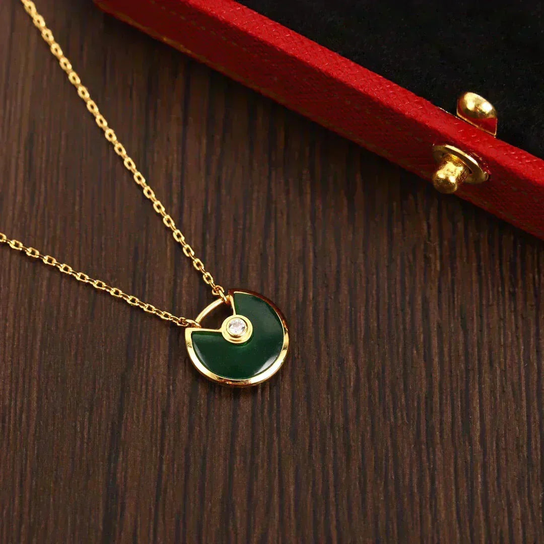 [⭐Renara]AMULETTE GOLD MALACHITE NECKLACE