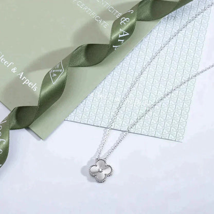 [⭐Renara]CLOVER  15MM DIAMOND LASER NECKLACE SILVER