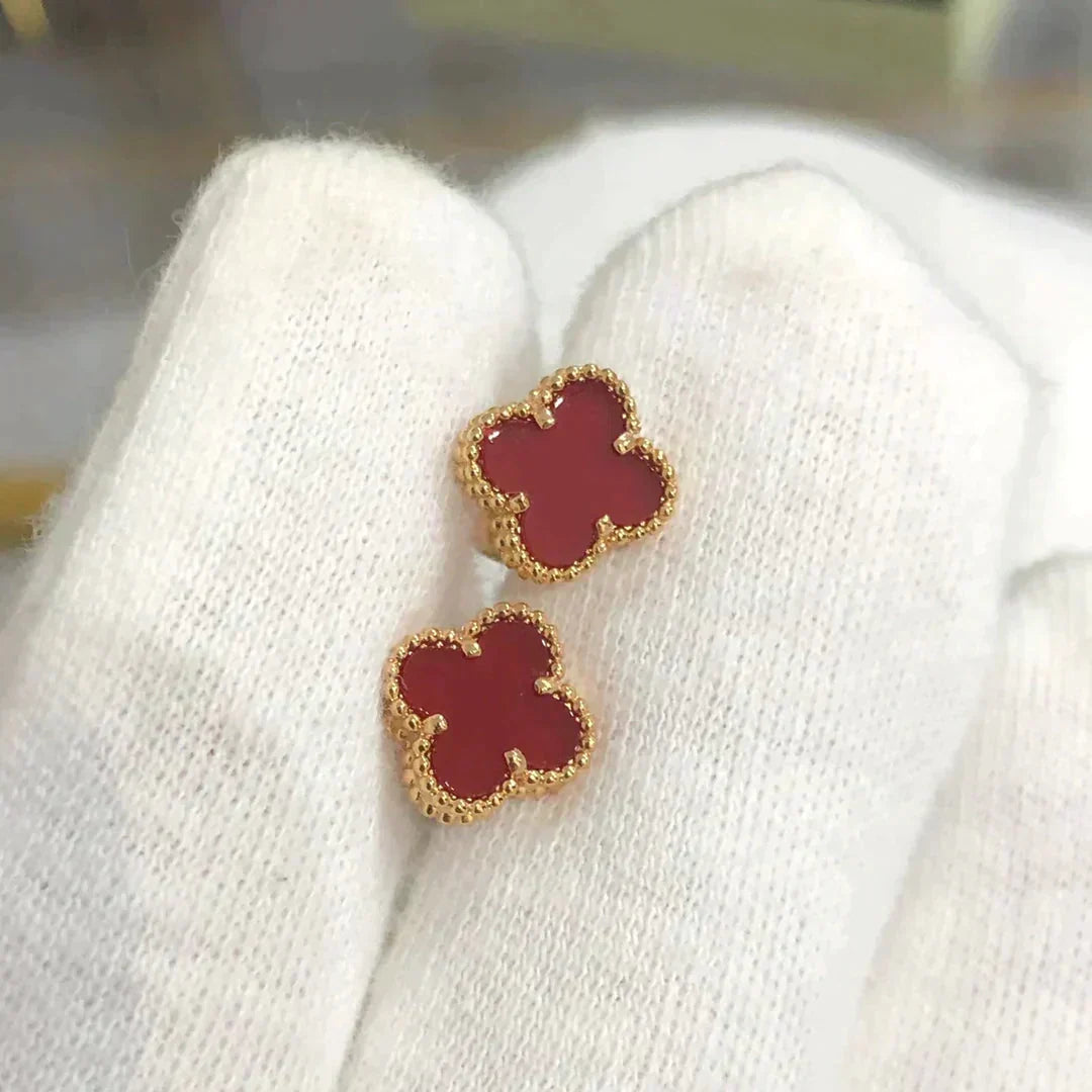 [⭐Renara]CLOVER MINI 9.5MM CARNELIAN EARRINGS