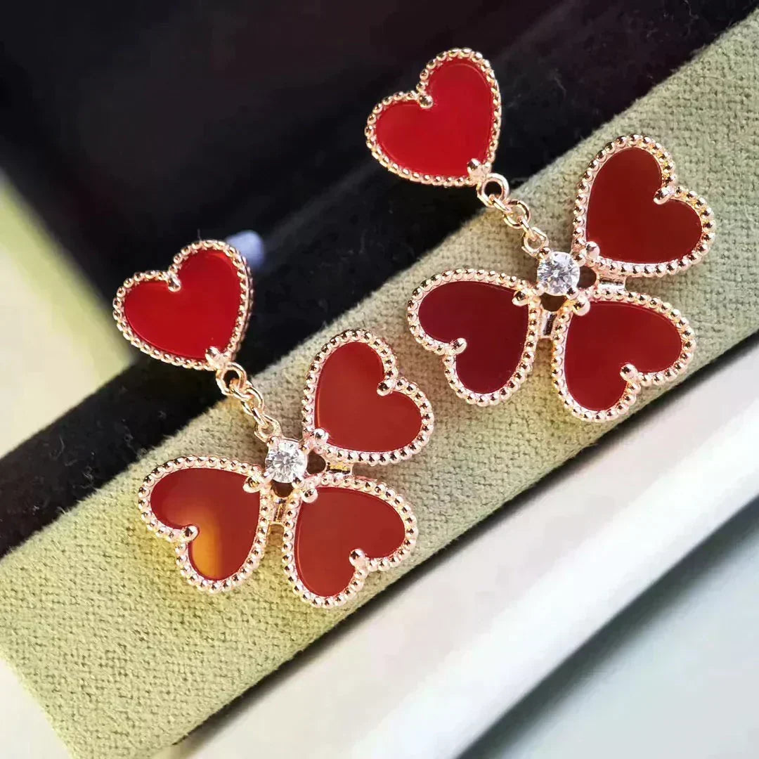 [⭐Renara]SWEET CLOVER CARNELIAN EARRINGS