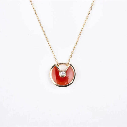 [⭐Renara]AMULETTE GOLD CARNELIAN ONYX NECKLACE