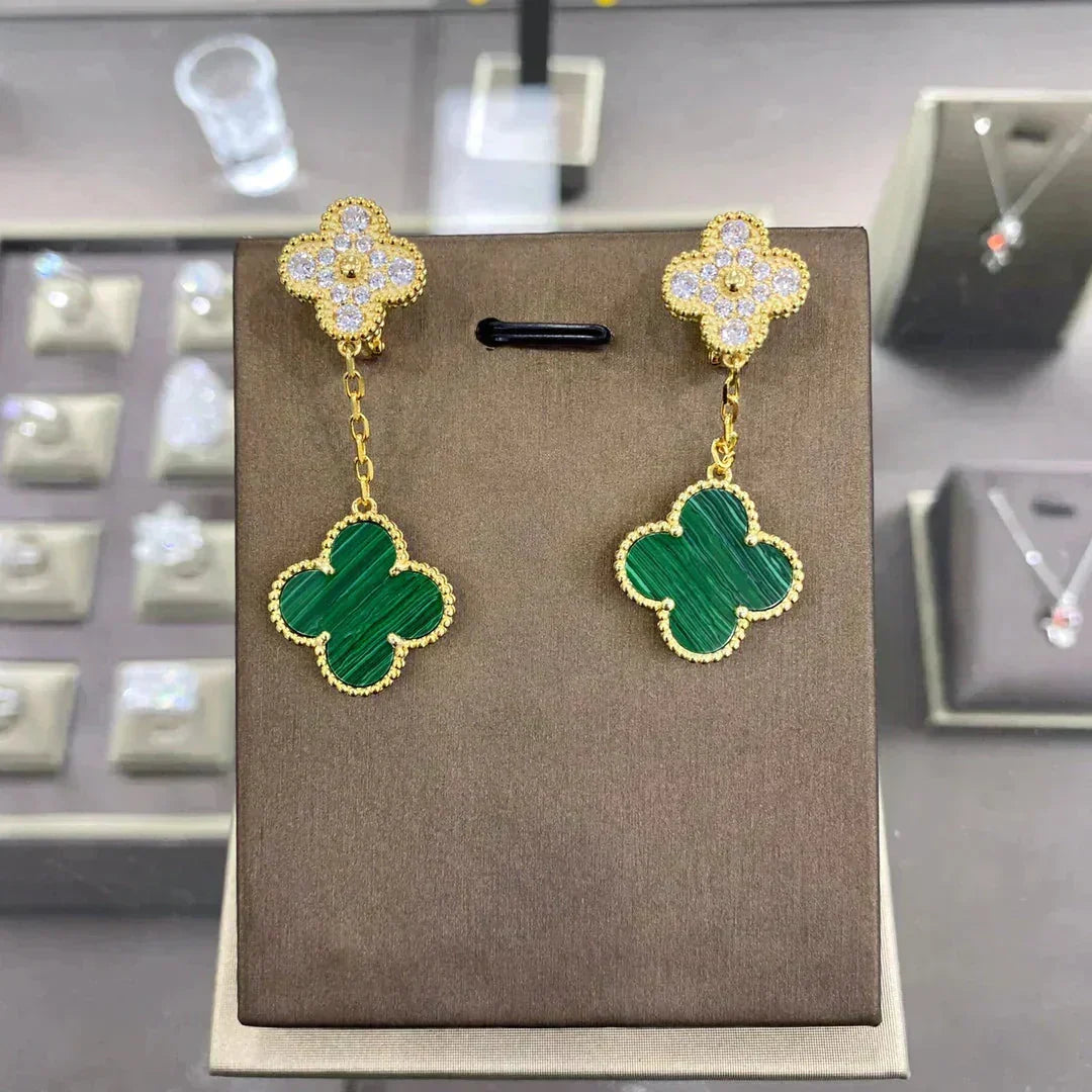 [⭐Renara]CLOVER  2 MOTIFS  DIAMOND  EARRINGS (MULTIPLE CHOICESç´