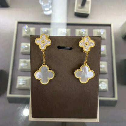 [⭐Renara]CLOVER  2 MOTIFS  DIAMOND  EARRINGS (MULTIPLE CHOICESç´