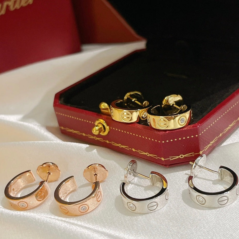 [⭐Renara]LOVE EARRINGS 5.7MM 2 DIAMONDS