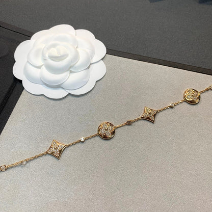 [⭐Renara]STAR AND SUN 4 MOTIFS GOLD DIAMONDS BRACELET
