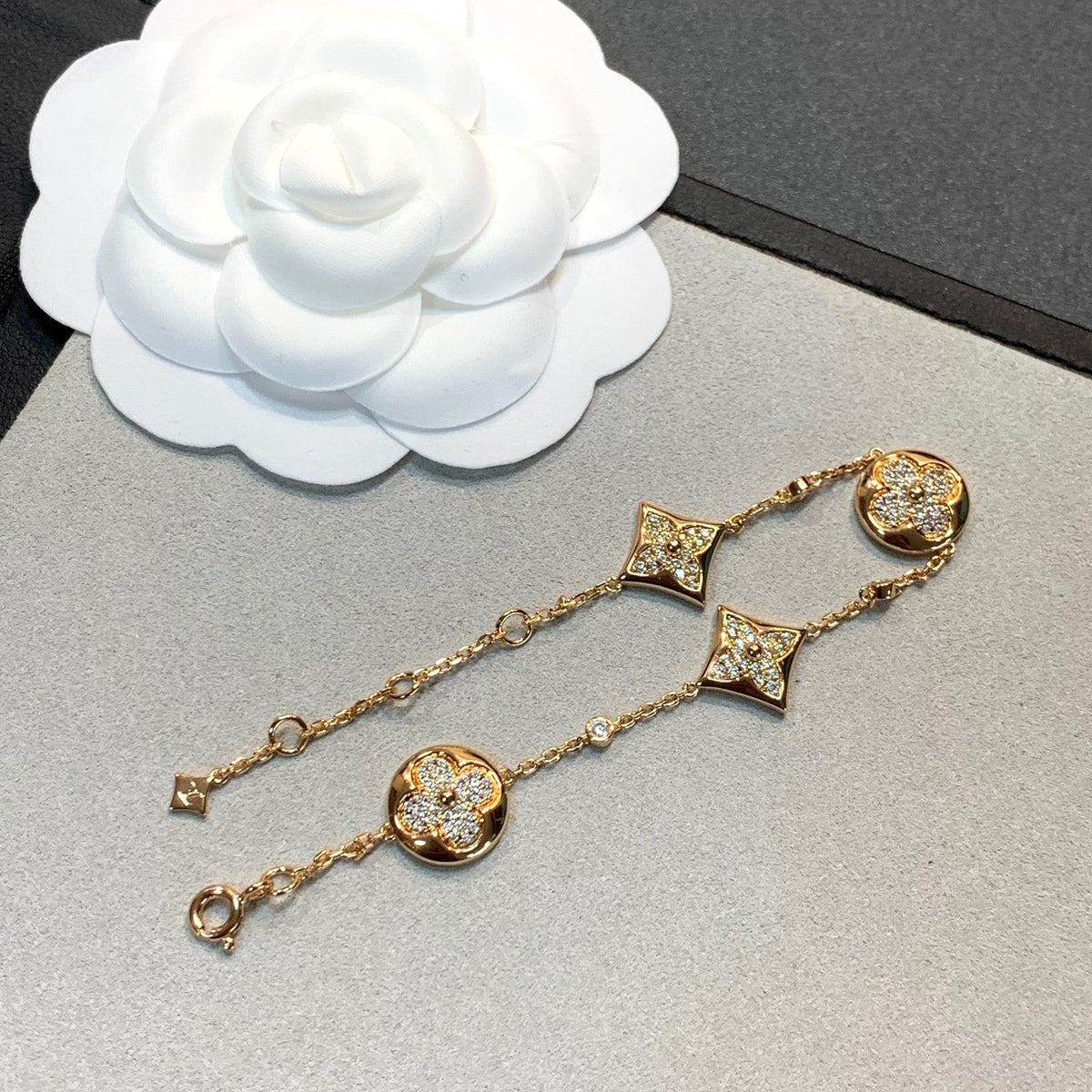[⭐Renara]STAR AND SUN 4 MOTIFS GOLD DIAMONDS BRACELET