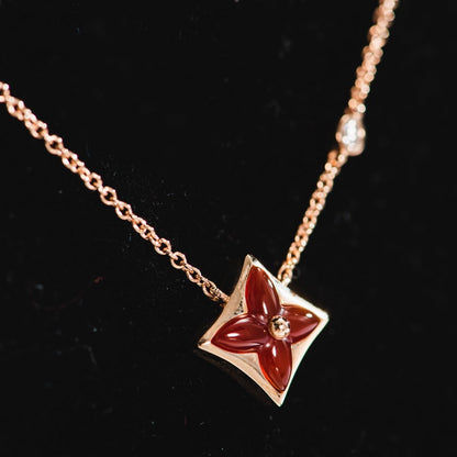 [⭐Renara]STAR NECKLACE PINK GOLD 1 DIAMOND