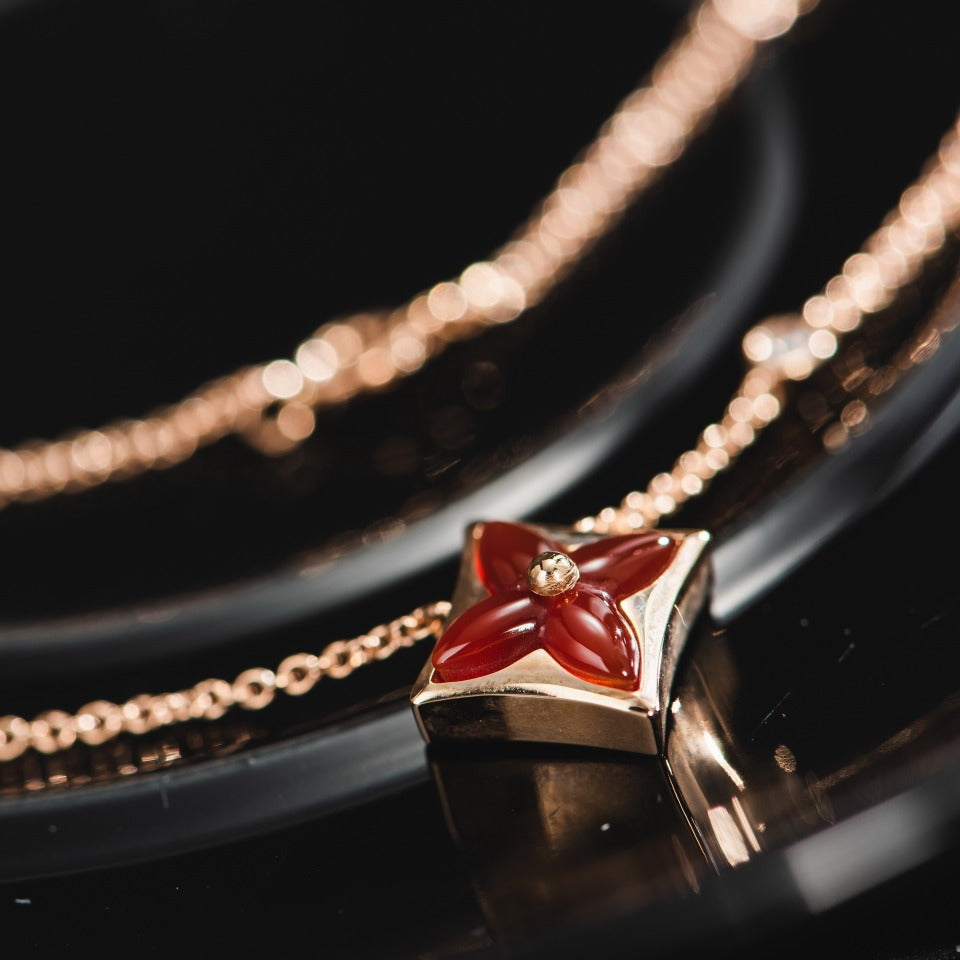 [⭐Renara]STAR NECKLACE PINK GOLD 1 DIAMOND