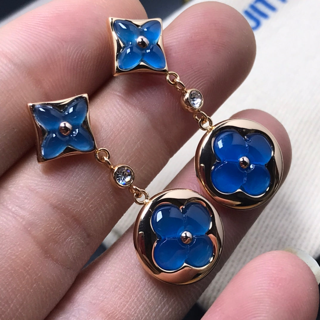 [⭐Renara]STAR AND SUN AGATE DIAMOND EARRINGS