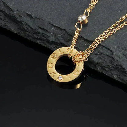 [⭐Renara]LOVE NECKLACE 16MM 2 DIAMONDS