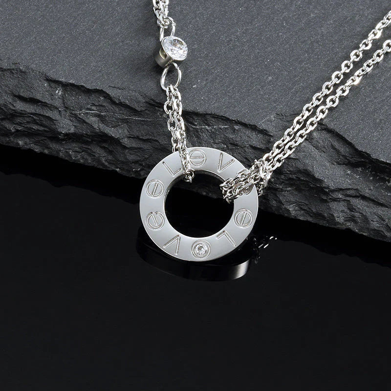 [⭐Renara]LOVE NECKLACE 16MM 2 DIAMONDS