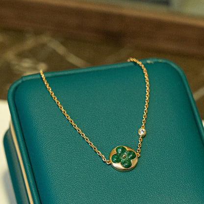 [⭐Renara]SUN MALACHITE 1 DIAMOND PINK GOLD BRACELET
