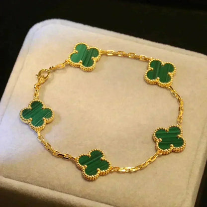 [⭐Renara] CLOVER 5 MOTIF MALACHITE BRACELET COLLECTION