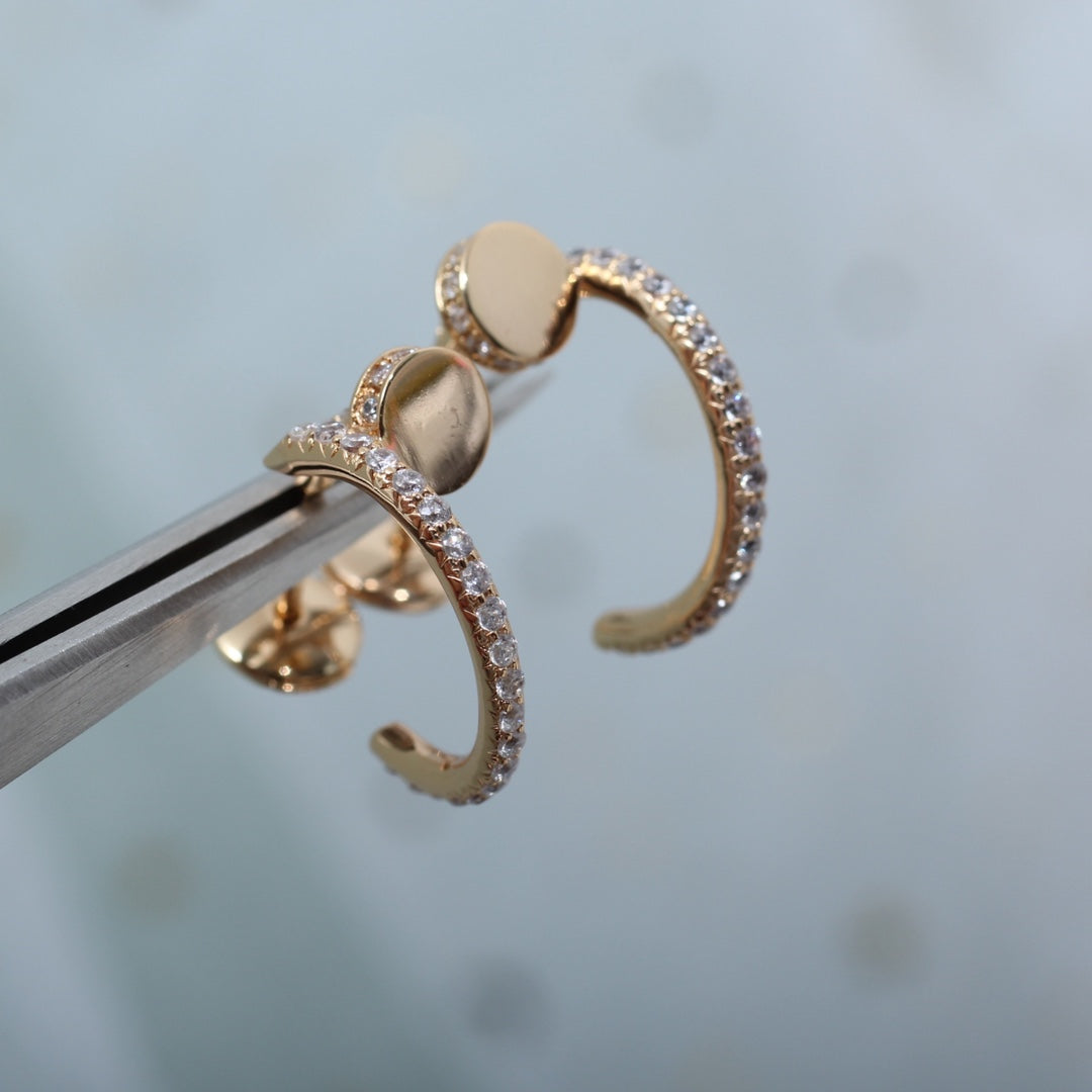 [⭐Renara]JUSTE EARRINGS 12.75MM PINK GOLD DIAMOND