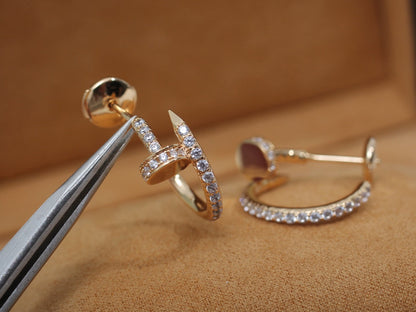 [⭐Renara]JUSTE EARRINGS 12.75MM PINK GOLD DIAMOND