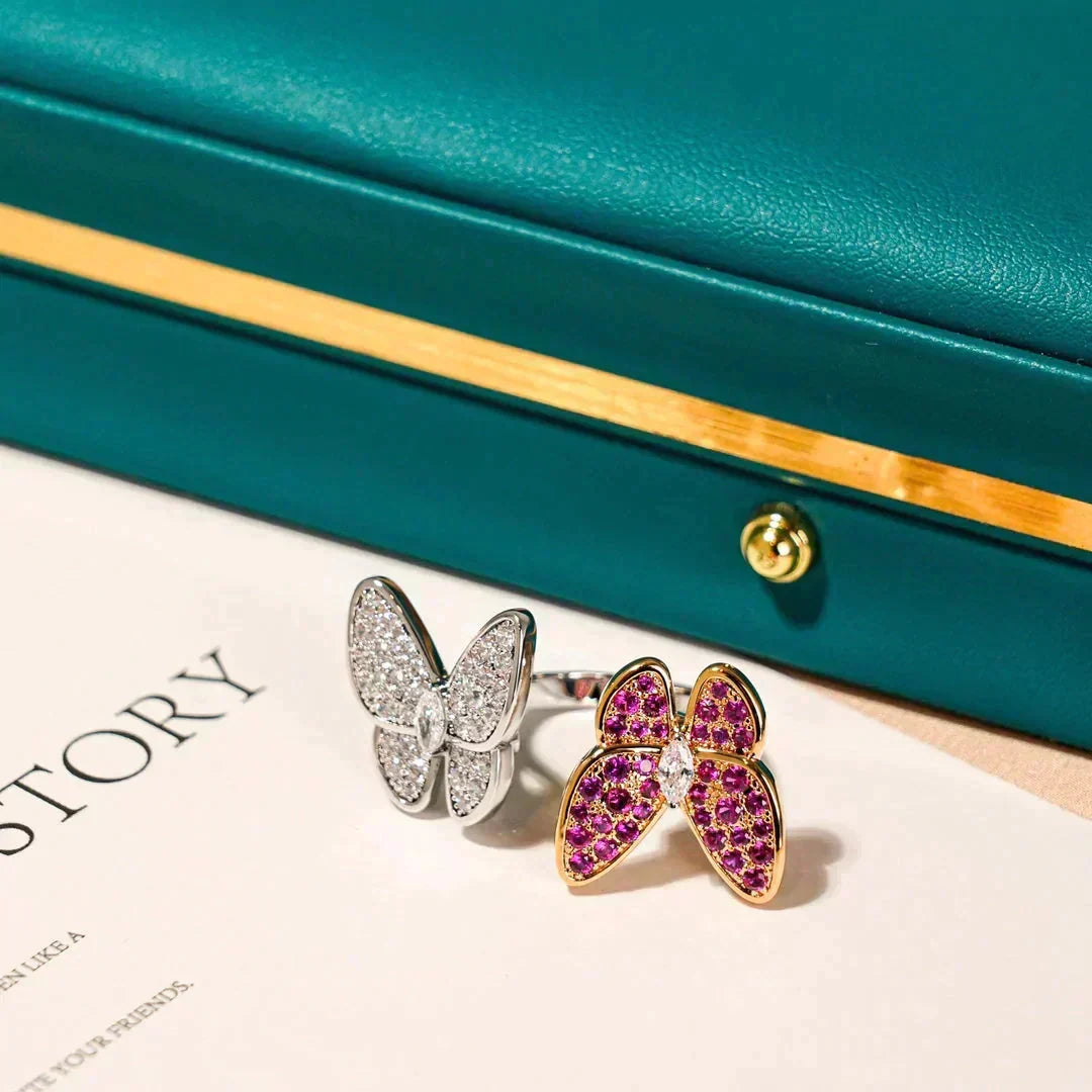 [⭐Renara]TWIN BUTTERFLY DIAMOND RING