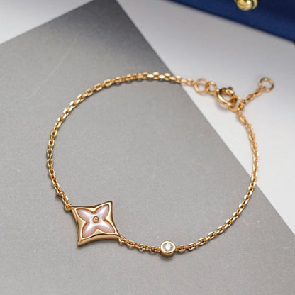 [⭐Renara]STAR 1 DIAMOND PINK GOLD BRACELET