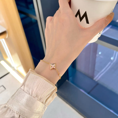 [⭐Renara]STAR 1 DIAMOND PINK GOLD BRACELET