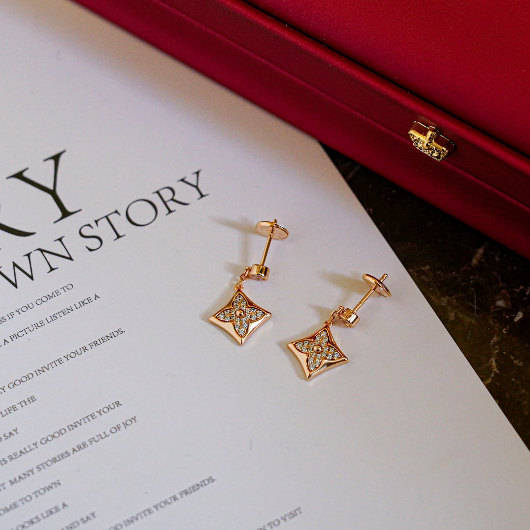 [⭐Renara]STAR DIAMONDS EARRINGS GOLD