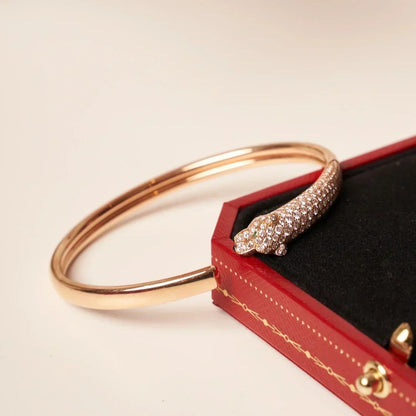[⭐Renara]PANTHERE HALF DIAMOND OPEN BRACELET